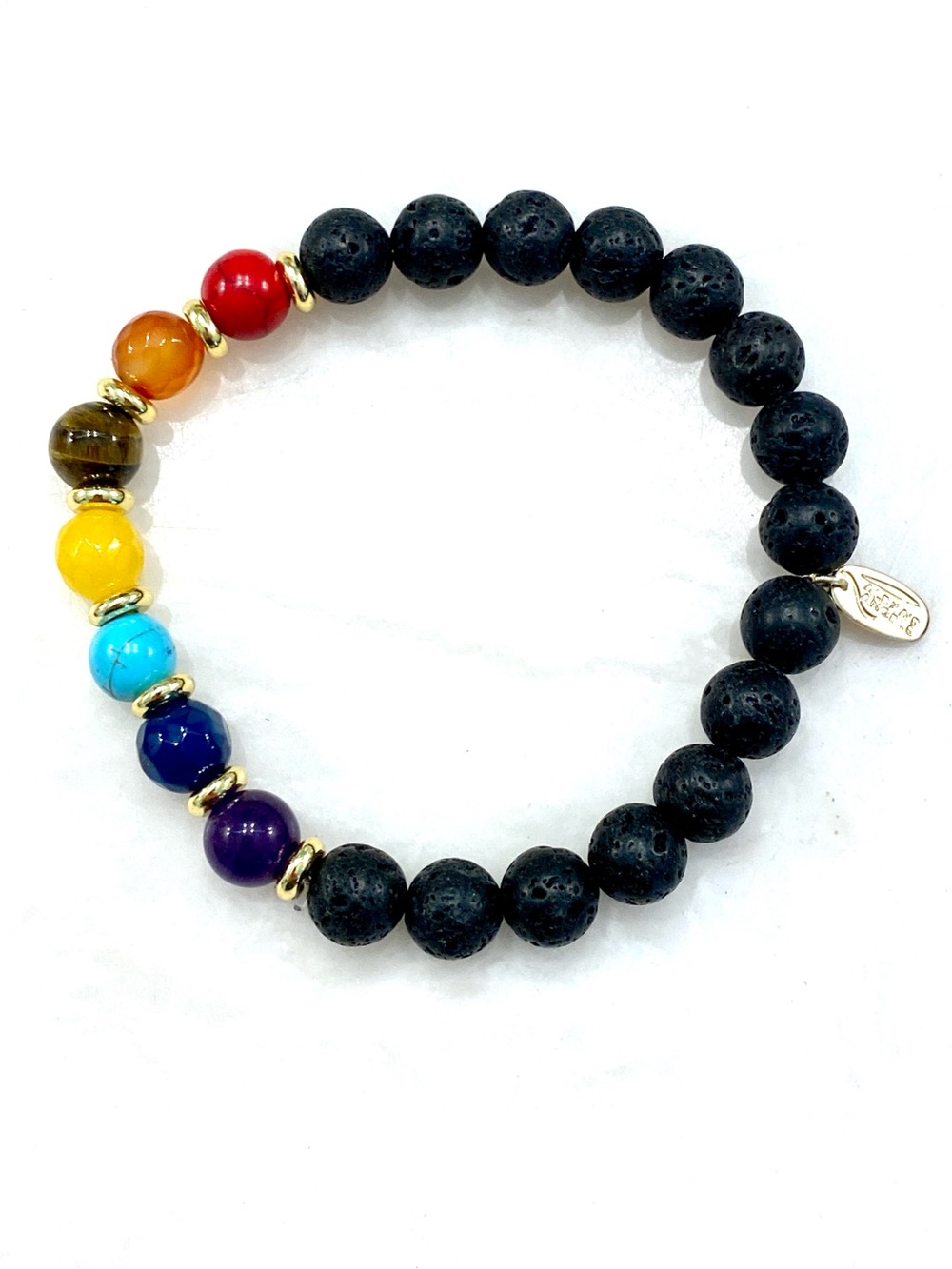 Alexa’s Angels 
Lava Bead Bracelet with Multicolor Accent Beads